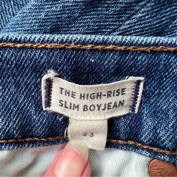 Madewell High-Rise Slim Boyjean Jeans Size 23 Melbourne Wash - Picture 10 of 12